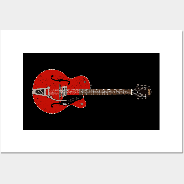 Chet Atkins Gretsch Tennessean Red Guitar Wall Art by Daniel Cash Guitar